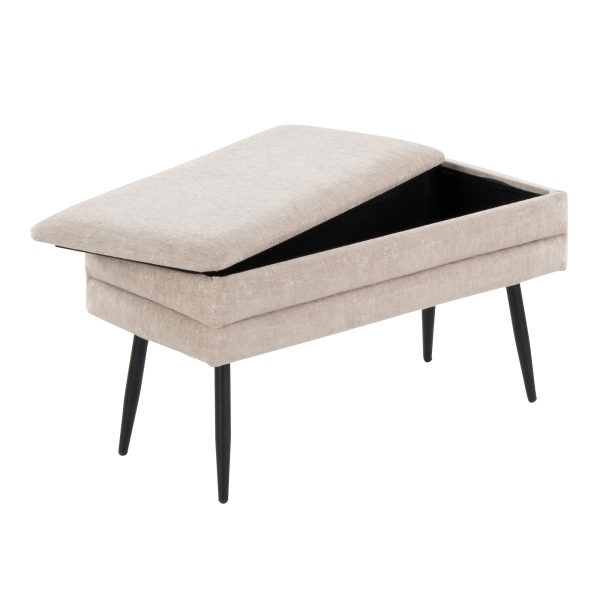 Neapolitan Light Brown Fabric Contemporary Storage Bench by LumiSource 13
