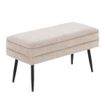 Neapolitan Light Brown Fabric Contemporary Storage Bench by LumiSource 24 Neapolitan Light Brown Fabric Contemporary Storage Bench by LumiSource