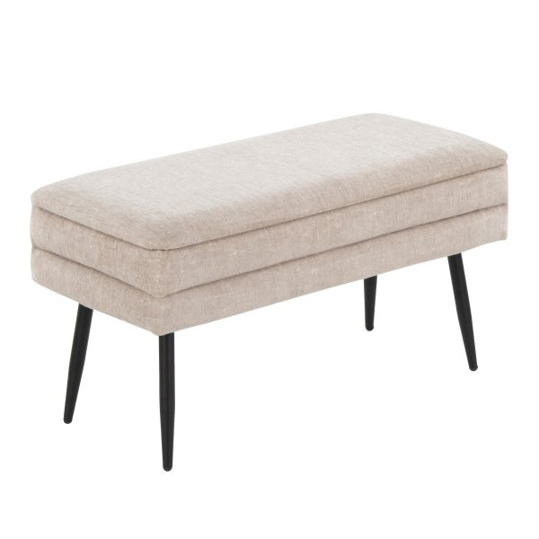 Neapolitan Light Brown Fabric Contemporary Storage Bench by LumiSource 8