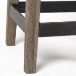 Nell 26" Seat Height Black Metal Seat & Foot Rest With Brown Wood Legs Stool