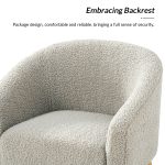 Nell Grey Boucle Barrel Accent Chair with Solid Wood Legs 9 Nell Grey Boucle Barrel Accent Chair with Solid Wood Legs