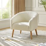 Nell Ivory Boucle Modern Barrel Accent Chair 6 Nell Ivory Boucle Modern Barrel Accent Chair