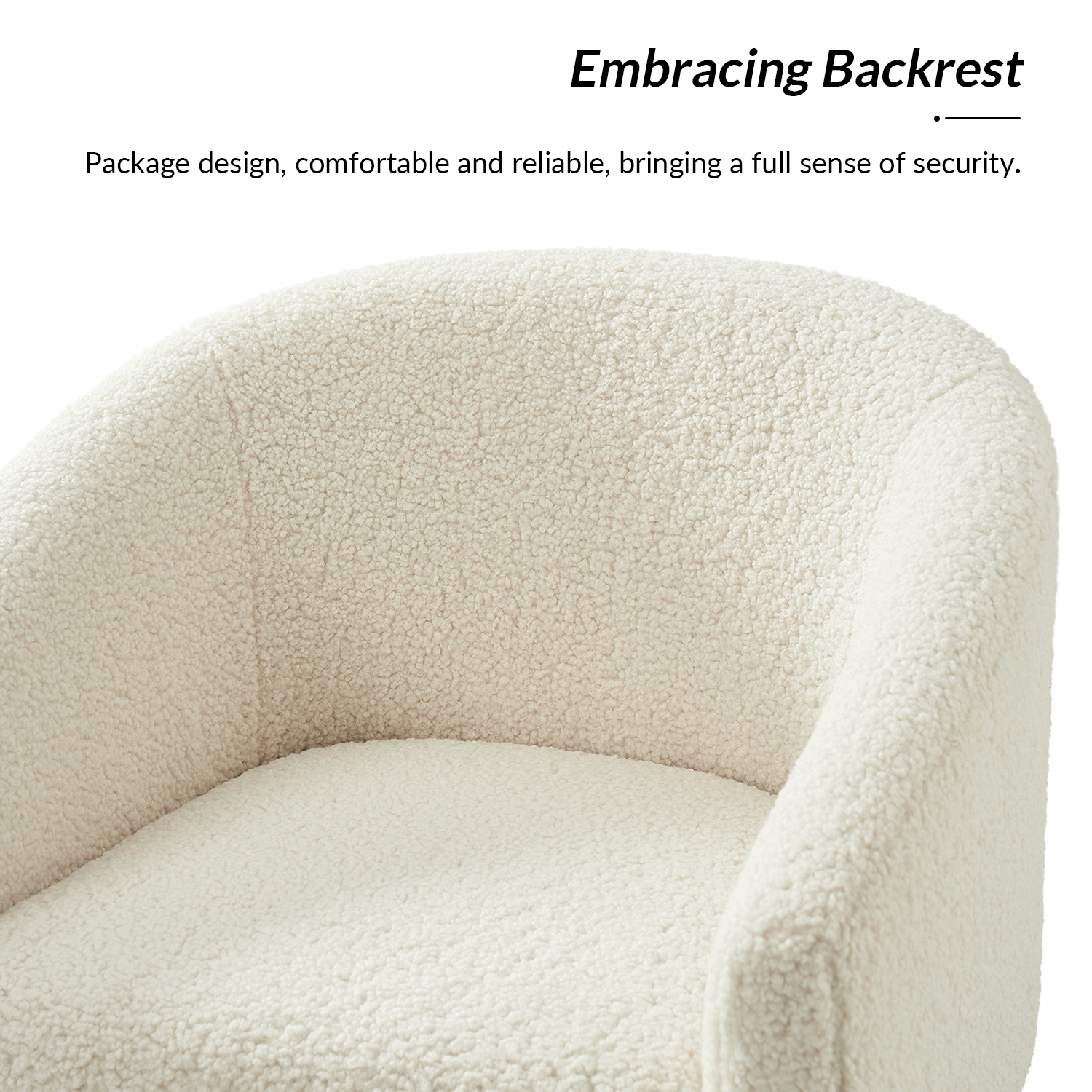 Nell Ivory Boucle Modern Barrel Accent Chair 4 Nell Ivory Boucle Modern Barrel Accent Chair - Image 4