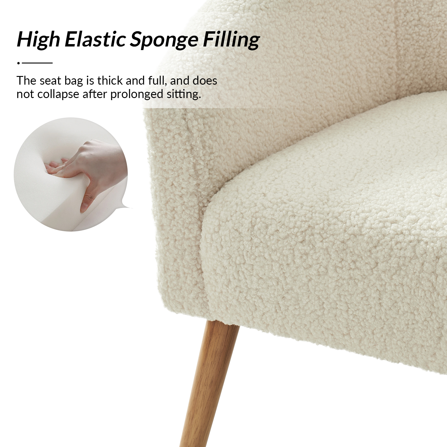 Nell Ivory Boucle Modern Barrel Accent Chair 5 Nell Ivory Boucle Modern Barrel Accent Chair - Image 5