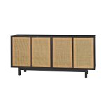Nemo Black Rattan 4-Door LED Modern Farmhouse Sideboard 7 Nemo Black Rattan 4-Door LED Modern Farmhouse Sideboard