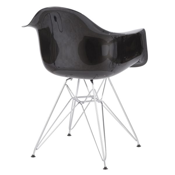 Neo Flair Black Chrome Contemporary Accent Chair 2