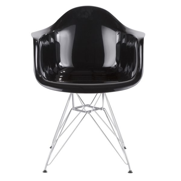 Neo Flair Black Chrome Contemporary Accent Chair 4