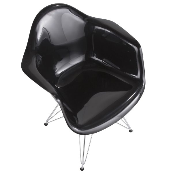 Neo Flair Black Chrome Contemporary Accent Chair 5