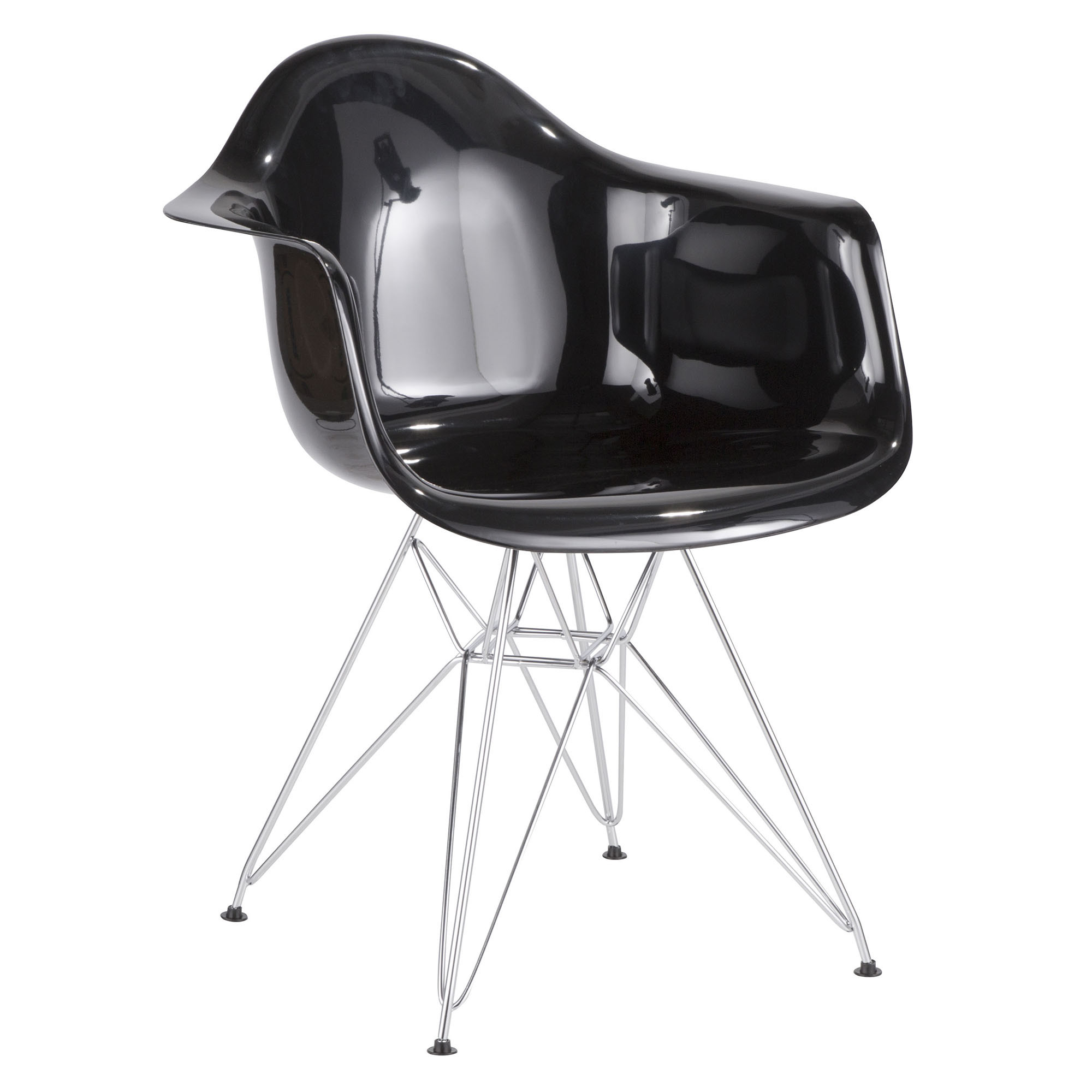Neo Flair Black Chrome Contemporary Accent Chair 1 Neo Flair Black Chrome Contemporary Accent Chair