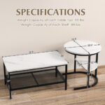 Nesting Coffee Tables with Faux Marble Tops and Storage (Set of 2)