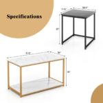 Modern Black Nesting Coffee Table with Storage (Set of 3)