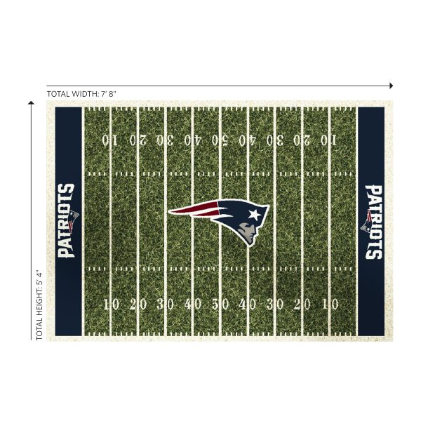 New England Patriots 6x8 Football Field Area Rug 1