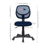 New England Patriots Navy Armless Adjustable Height Task Chair
