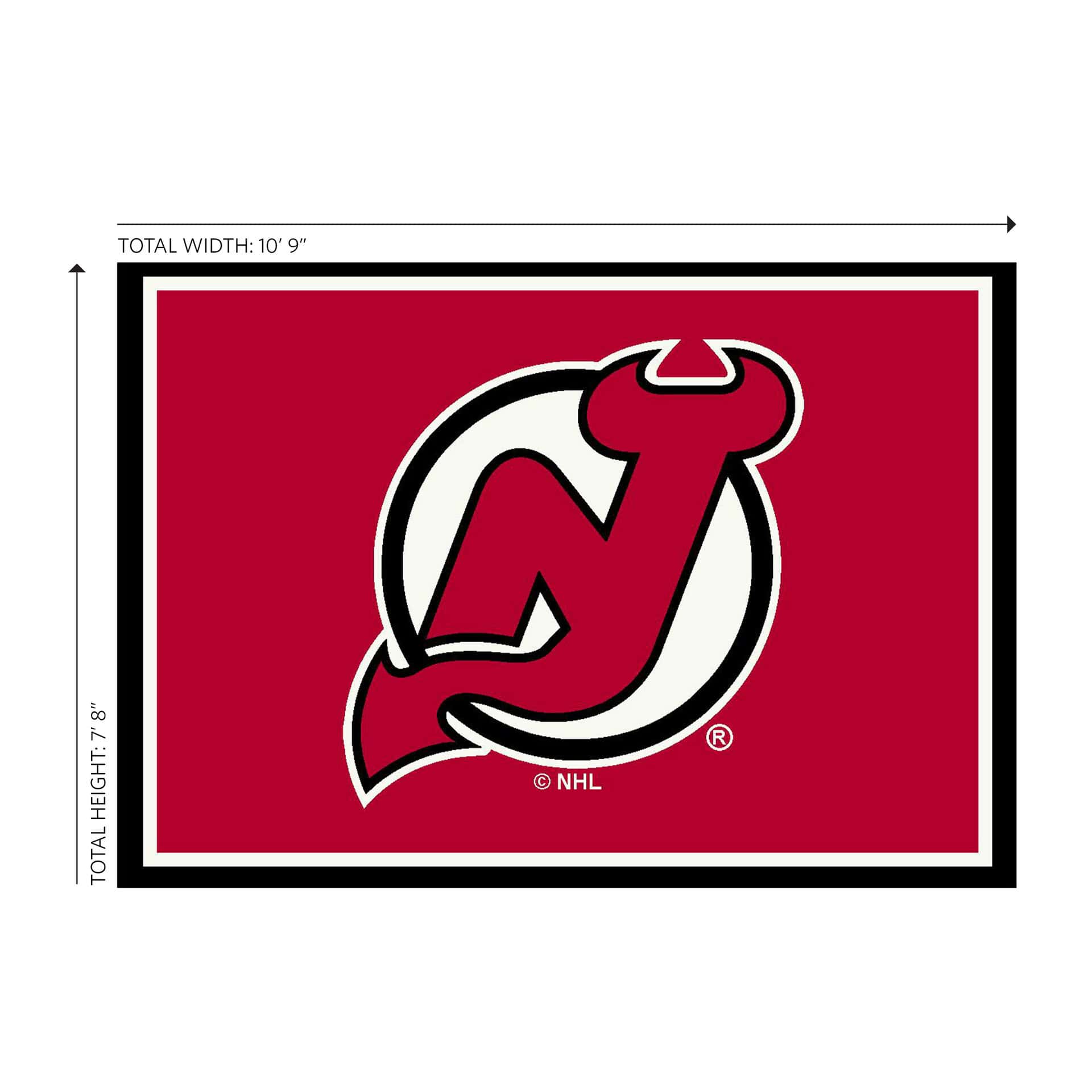 New Jersey Devils 8x11 Spirit Rug 3 New Jersey Devils 8x11 Spirit Rug - Image 3