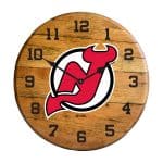 New Jersey Devils Oak Barrel Clock 5 New Jersey Devils Oak Barrel Clock