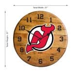 New Jersey Devils Oak Barrel Clock 4 New Jersey Devils Oak Barrel Clock