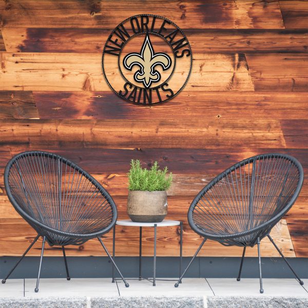 New Orleans Saints 24 inch Wrought Iron Wall Art 1