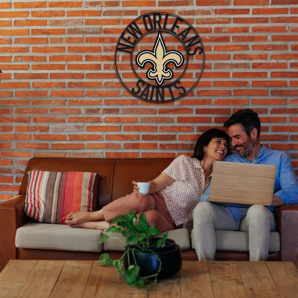 New Orleans Saints 24 inch Wrought Iron Wall Art 2