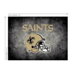 New Orleans Saints 6x8 Distressed Area Rug Team Logo NFL