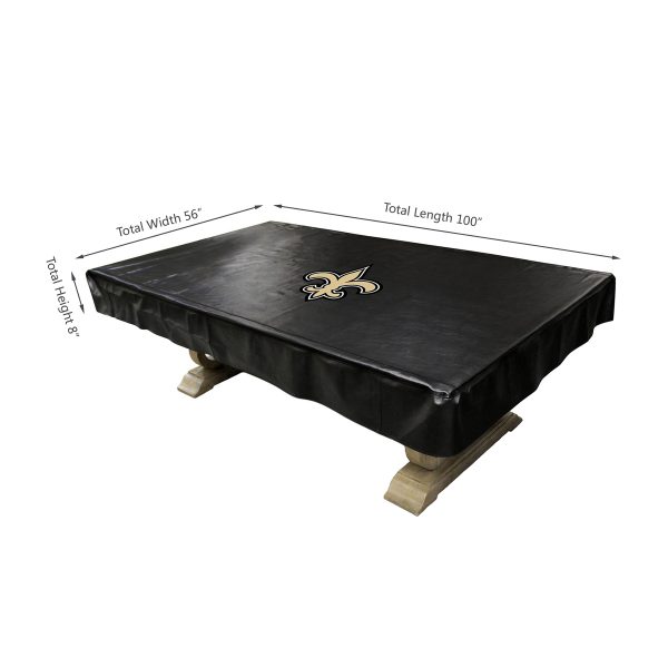 New Orleans Saints 8 Foot Naugahyde Billiard Table Cover 1