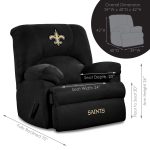 New Orleans Saints Black Embroidered Microfiber Rocker Recliner