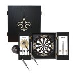 New Orleans Saints Bristle Dartboard Cabinet Set