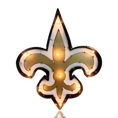 New Orleans Saints Lighted Recycled Metal NFL Logo Sign