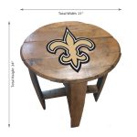 New Orleans Saints NFL Oak Whiskey Barrel Side Table