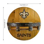 New Orleans Saints Oak Whiskey Barrel Bar Shelf