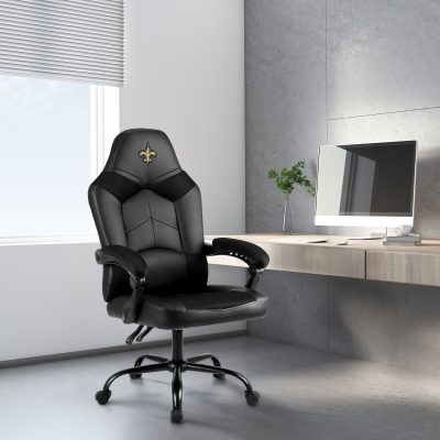 New Orleans Saints Oversized Embroidered Gaming Office Chair with Pouch