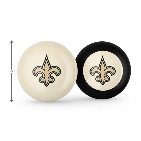 New Orleans Saints Polyester Logo Cue Ball and 8 Ball 2