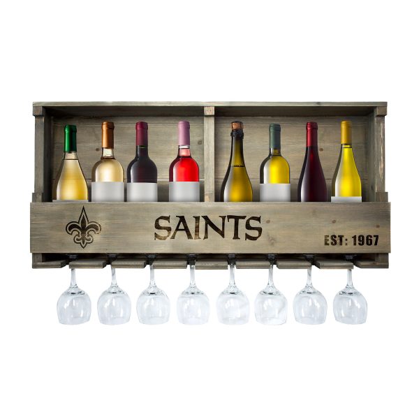 New Orleans Saints Reclaimed Wood Bar Shelf 1