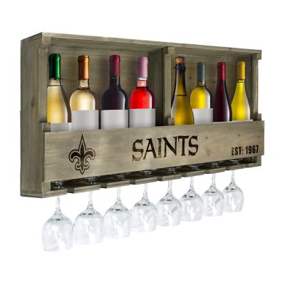 New Orleans Saints Reclaimed Wood Bar Shelf