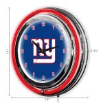 New York Giants 14" Neon Chrome Clock Lights Up Your Space