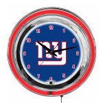 New York Giants 14" Neon Chrome Clock Lights Up Your Space