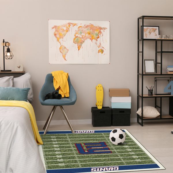 New York Giants 4x6 Football Field Area Rug Officially Licensed 4