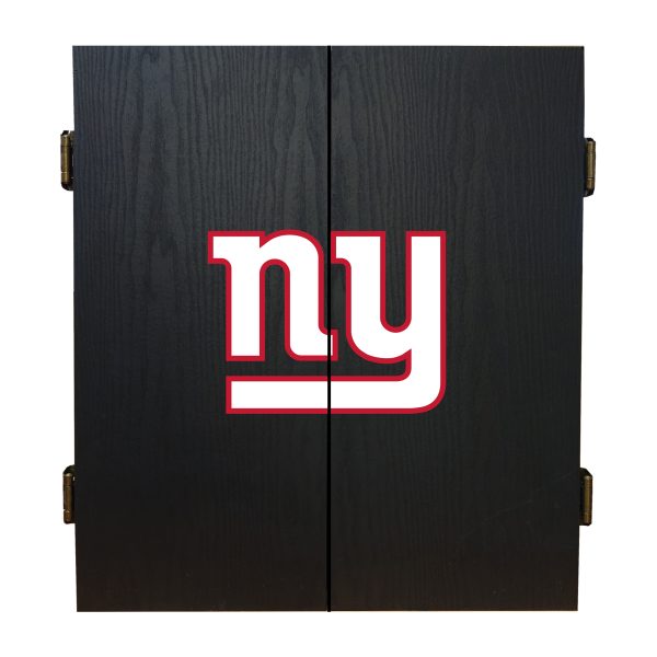 New York Giants Bristle Dartboard Cabinet Set 5