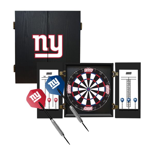 New York Giants Bristle Dartboard Cabinet Set 7
