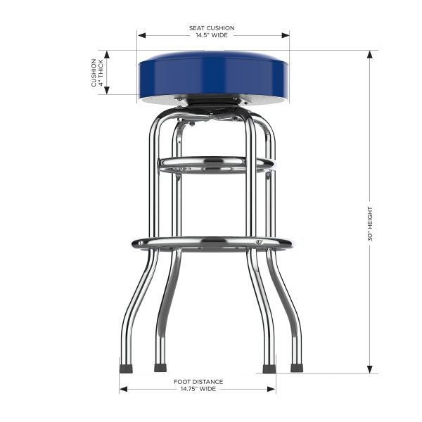 New York Giants Chrome Logo Commercial Bar Stool 3