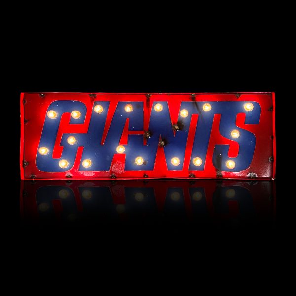 New York Giants Lighted Recycled Metal Street Sign NFL 2
