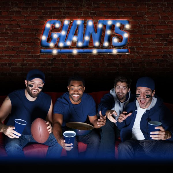 New York Giants Lighted Recycled Metal Wordmark Logo Sign 3