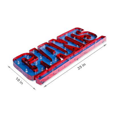 New York Giants Lighted Recycled Metal Wordmark Logo Sign