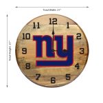 New York Giants NFL Authentic Oak Barrel Wall Clock