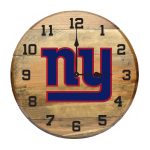 New York Giants NFL Authentic Oak Barrel Wall Clock