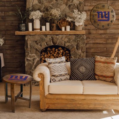 New York Giants NFL Authentic Oak Barrel Wall Clock