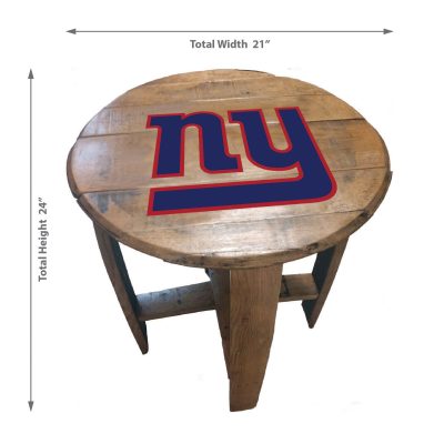 New York Giants NFL Oak Whiskey Barrel Side Table