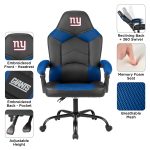New York Giants Oversized Gaming Office Chair with Storage Pouch