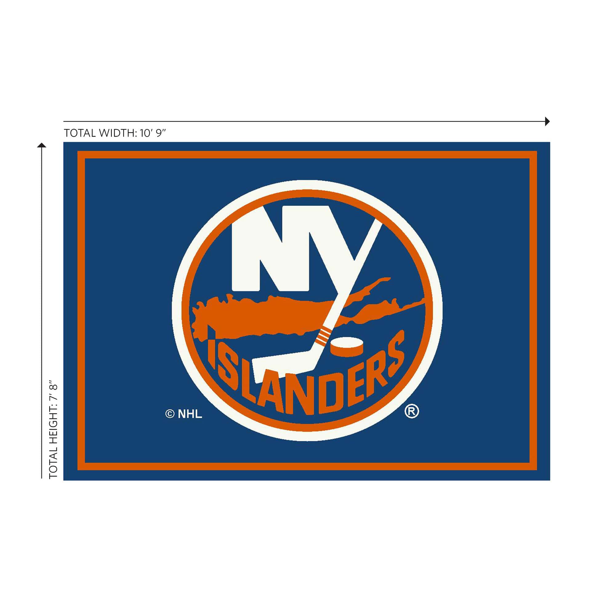 New York Islanders 8x11 Spirit Rug 2 New York Islanders 8x11 Spirit Rug - Image 2