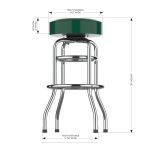 New York Jets Chrome Logo Commercial Grade Bar Stool