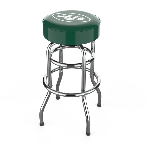 New York Jets Chrome Logo Commercial Grade Bar Stool 3